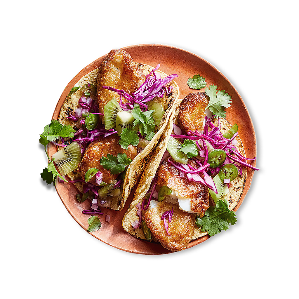 Easy Fish Tacos with Fresh Kiwi Salsa and Olive Oil Drizzle | Fondo Gionino