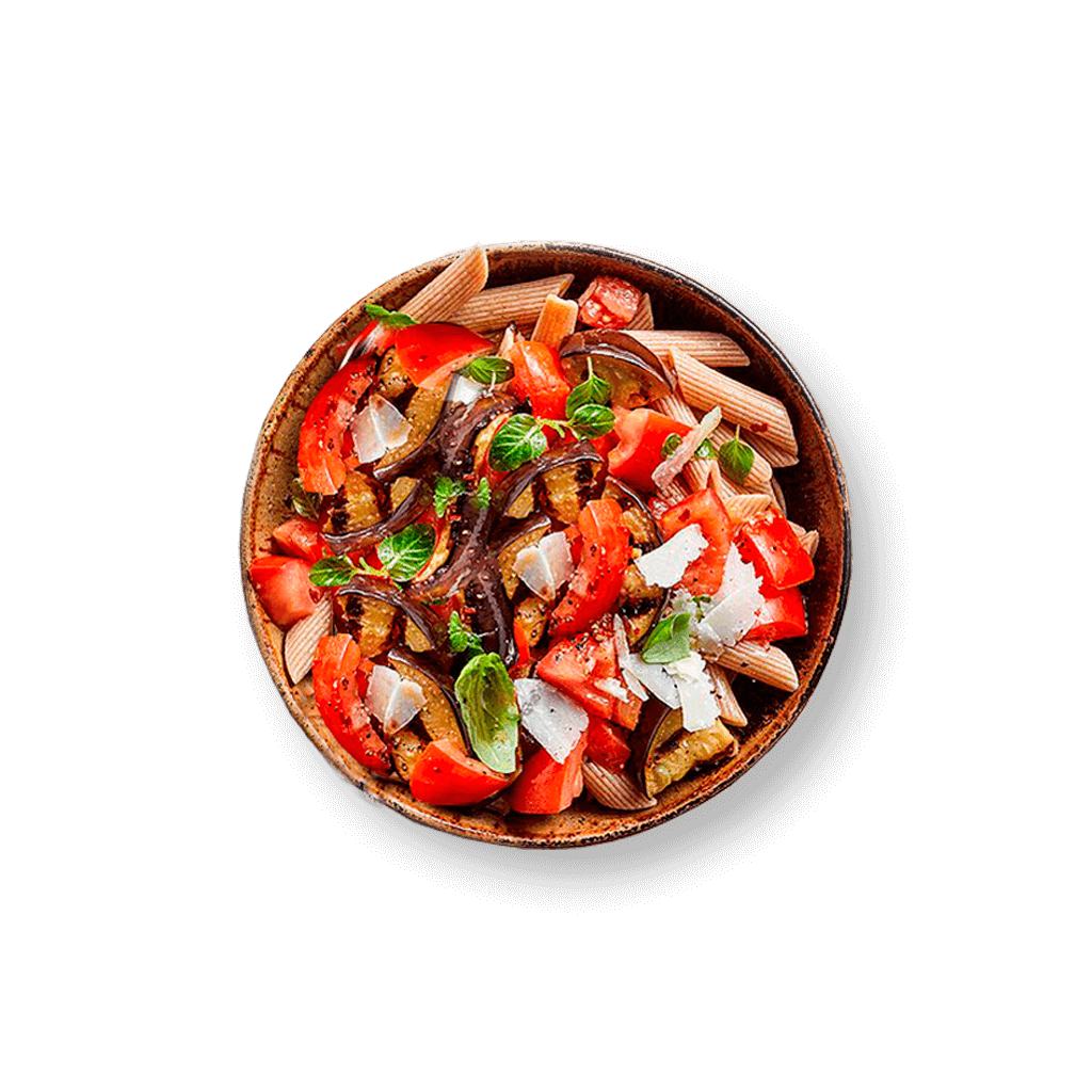 Grilled Eggplant & Tomato Pasta | Fondo Gionino